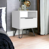 22" White Wood Nightstand