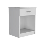 22" White Wood One Drawer Nightstand