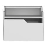 13" White Wood One Drawer Floating Nightstand