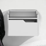 13" White Wood One Drawer Floating Nightstand