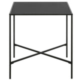 22" Black Steel Square End Table