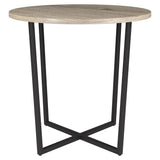 20" Black And Gray Wood And Steel Round End Table
