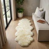 2' X 6' Natural Sheepskin Handmade Area Rug