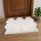 3' X 5' Off White Faux Sheepskin Printed Area Rug