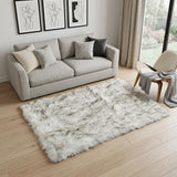 5' X 8' Gray Faux Sheepskin Printed Area Rug