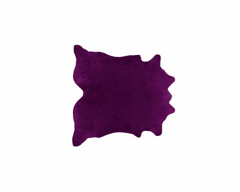 5' X 7' Purple Cowhide Hand Knotted Area Rug