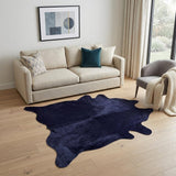 6' X 7' Midnight Cowhide Hand Knotted Area Rug