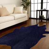 6' X 7' Midnight Cowhide Hand Knotted Area Rug