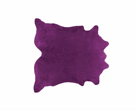 6' X 7' Plum Cowhide Handmade Area Rug