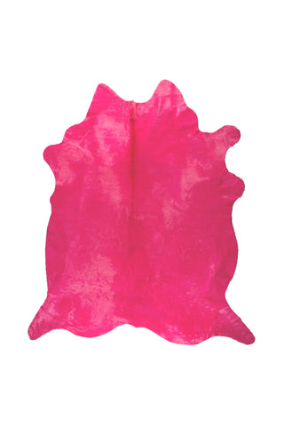 6' X 7' Pink Cowhide Hand Knotted Area Rug