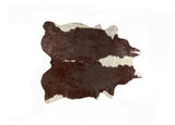 5' X 7' Brown and White Cowhide Handmade Area Rug