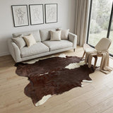 5' X 7' Brown and White Cowhide Handmade Area Rug