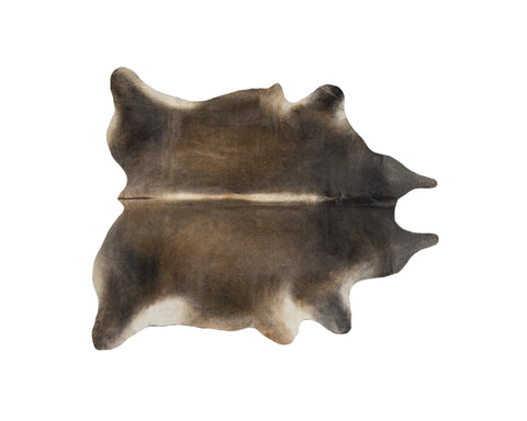 5' X 7' Dark Brown Cowhide Hand Knotted Area Rug