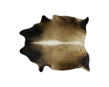 6' X 7' Dark Tan Genuine Cowhide Hand Knotted Area Rug