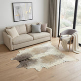 5' X 7' Brown and White Cowhide Hand Knotted Area Rug