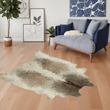 5' X 7' Brown and White Cowhide Hand Knotted Area Rug