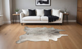 5' X 7' Taupe and Ivory Cowhide Hand Knotted Area Rug