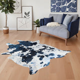 5' X 7' Black and White Cowhide Hand Knotted Area Rug