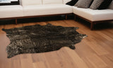6' X 7' Brown and Bronze Genuuine Cowhide Hand Knotted Area Rug