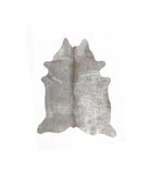5' X 7' Gray and Silver Genuine Cowhide Hand Knotted Area Rug