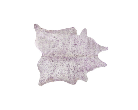 5' X 7' Gray and Pink Cowhide Hand Knotted Area Rug