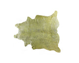 5' X 7' Green and Silver Cowhide Hand Knotted Area Rug
