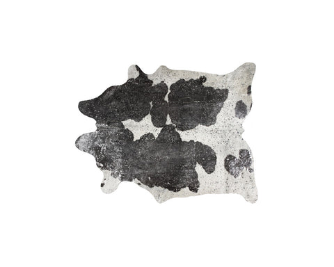 5' X 7' Black and White Cowhide Hand Knotted Area Rug