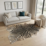 5' X 7' Brown and Black Cowhide Hand Knotted Area Rug