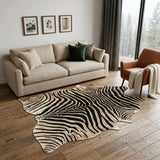 6' X 7' Brown and Black Cowhide Hand Knotted Area Rug