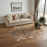 5' X 7' Beige and Brown Cowhide Hand Knotted Area Rug