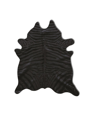 5' X 7' Black Cowhide Hand Knotted Area Rug
