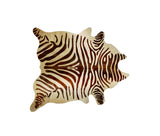 6' X 7' Natural and Brown Zebra Print Genuine Cowhide Area Rug