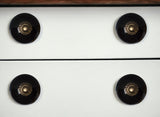 Set of Eight Brown And Black Ceramic And Metal Drawer Pull Knobs