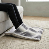 20" X 22" Gray And White Faux Fur Animal PrintHeated Plush Throw Blanket