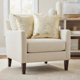 Set of Two 18" Natural and Gold Abstract Cowhide Throw Pillows with Glitter