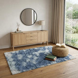 4' X 6' Beige and Blue Abstract Power Loom Area Rug