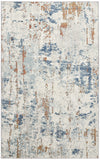 4' X 6' Beige and Blue Abstract Power Loom Area Rug