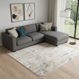 6' X 9' Beige and Gray Abstract Power Loom Area Rug