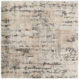 4' Beige and Gray Square Abstract Power Loom Area Rug
