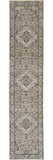 16' Beige And Gray Medallion Distressed Runner Rug