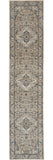 20' Beige And Gray Medallion Distressed Runner Rug