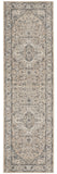 6' Beige And Gray Medallion Distressed Runner Rug