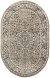 5' X 8' Beige and Gray Medallion Power Loom Distressed Area Rug