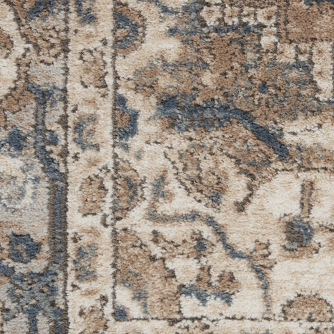 6' X 9' Beige and Gray Medallion Power Loom Distressed Area Rug