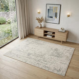 4' X 6' Gray and Ivory Abstract Power Loom Area Rug