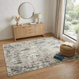 4' X 6' Gray and Ivory Abstract Power Loom Area Rug