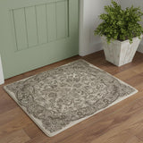 3' X 5' Cream Medallion Power Loom Area Rug