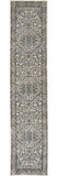 16' Gray And Ivory Medallion Distressed Runner Rug