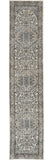 20' Gray And Ivory Medallion Distressed Runner Rug