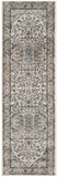 6' Gray And Ivory Medallion Distressed Runner Rug